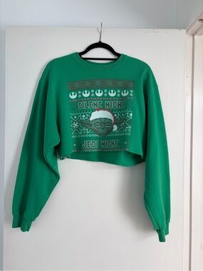 Custom Cropped 'Silent Night Jedi Night' Holiday Sweatshirt